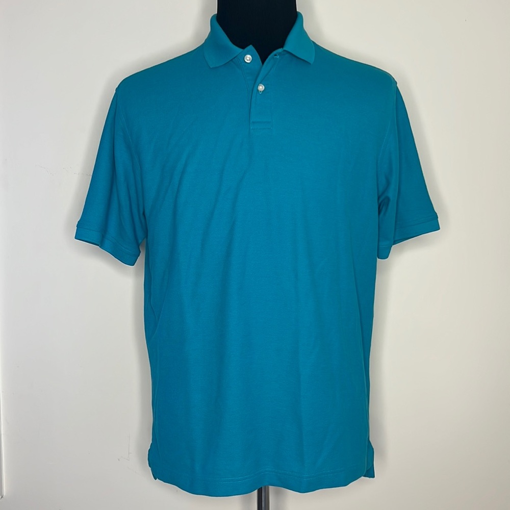 GOLD LABEL ROUNDTREE & YORKE Teal Polo Shirt M